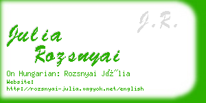 julia rozsnyai business card